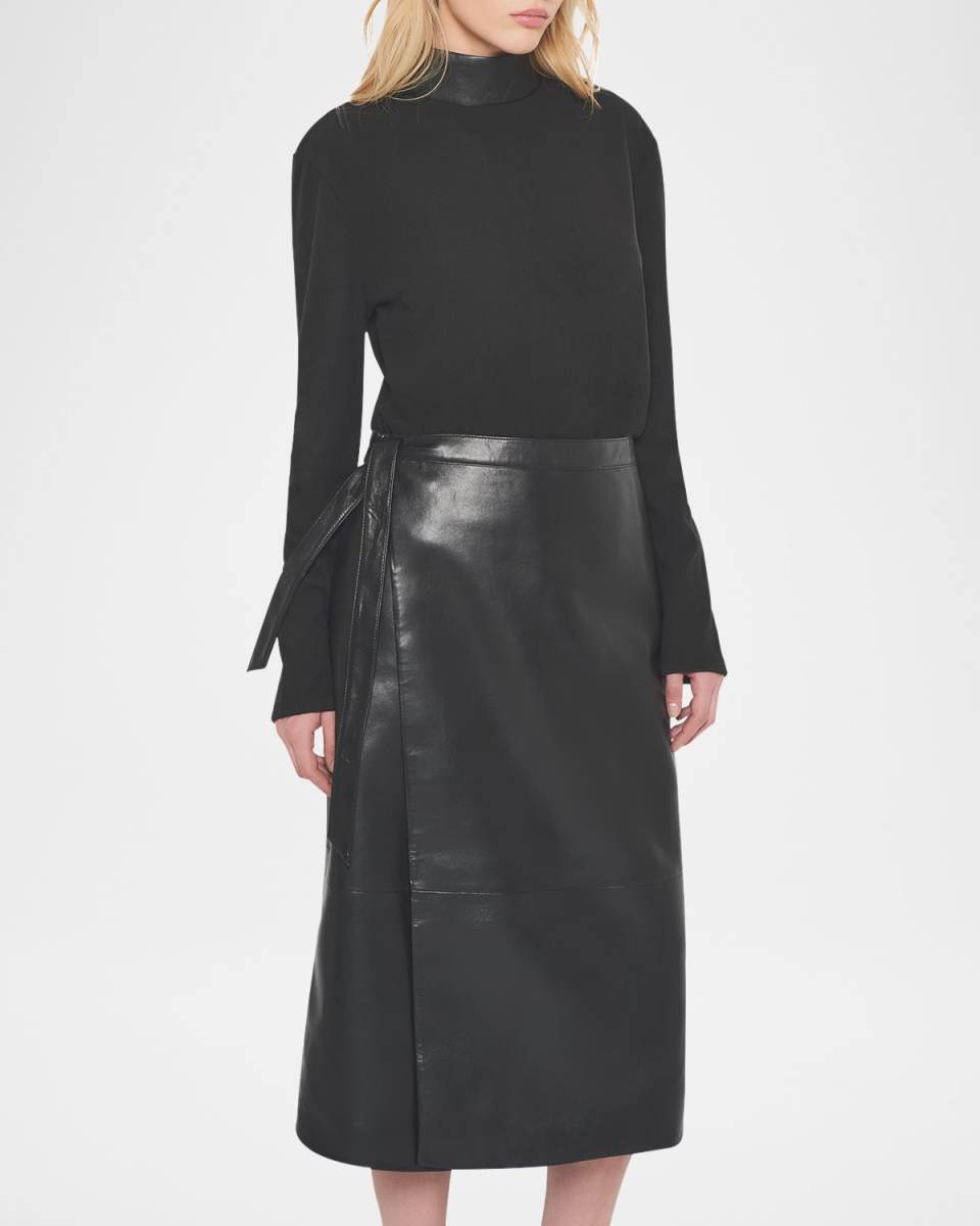Tallulah Recycled Leather Wrap Skirt